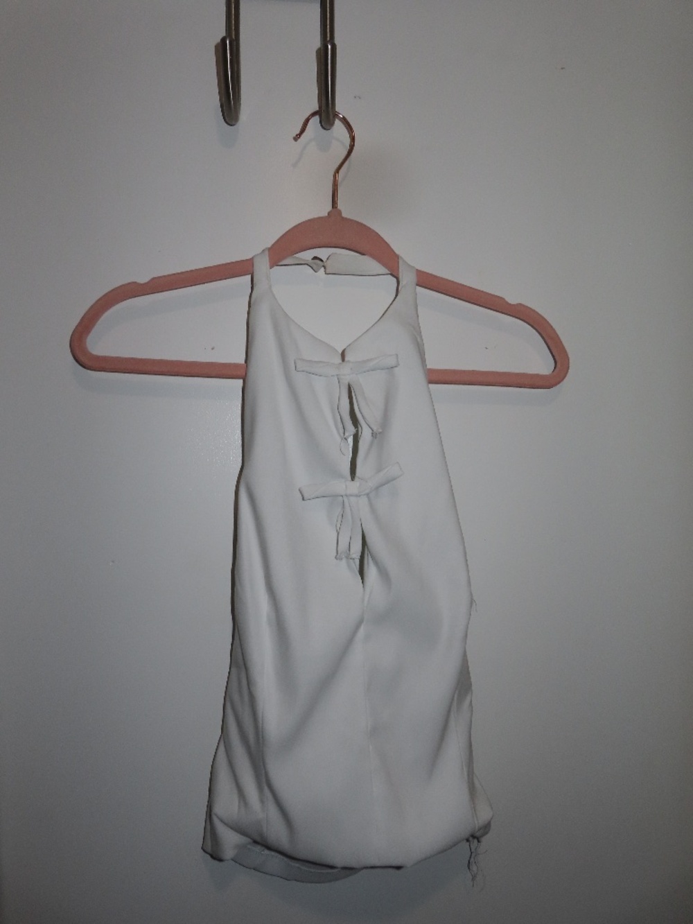 Zara white bow halter top